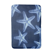 沿岸のシックなビーチの素朴な青い航海のヒトデ バスマット (正面縦)