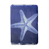 沿岸のシックなビーチの素朴な青い航海のヒトデ バスマット (正面縦)