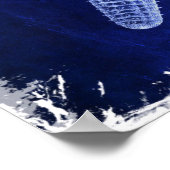 沿岸のシックなビーチの素朴な青い航海のヒトデ ポスター (角)