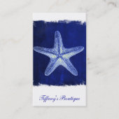 沿岸のシックなビーチの素朴な青い航海のヒトデ 名刺 (正面)