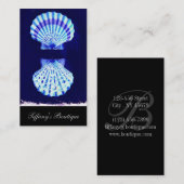 沿岸のシックなビーチの素朴航海のな海軍の貝殻 名刺 (正面/裏面)