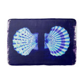 沿岸のシックなビーチの素朴航海のな青い貝殻 バスマット (正面)