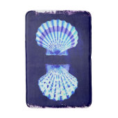 沿岸のシックなビーチの素朴航海のな青い貝殻 バスマット (正面縦)