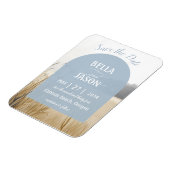 沿岸のシックな結婚式の日付を保存 マグネット (左側)