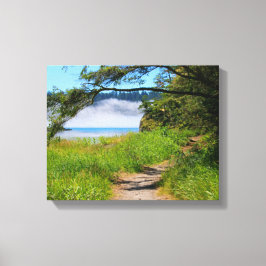 沿岸のシーン、ビーチへのパス、海岸、美しい キャンバスプリント
