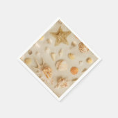 沿岸のヒトデと貝類のビーチ写真 スタンダードカクテルナプキン (角)
