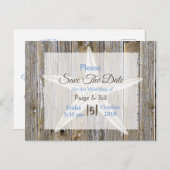 沿岸のヒトデの結婚式の日付はがきを保存 案内ポストカード (正面/裏面)