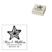 沿岸のヒトデ結婚グモノグラム ラバースタンプ (押印)