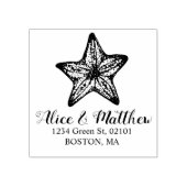 沿岸のヒトデ結婚グモノグラム ラバースタンプ (インプリント)