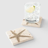 沿岸のヒトデ飲料コースター、石 ストーンコースター (横)