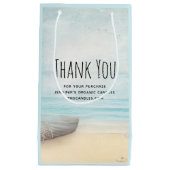 沿岸のビーチシーンと魚釣りボート事業 スモールペーパーバッグ (正面)