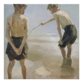 沿岸のビーチボザースランドスケープ ポスター