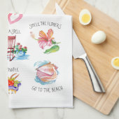 沿岸のビーチ物毎日キッチンタオルを行う キッチンタオル (四つ折り)