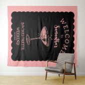 沿岸のピンクの花嫁とその仲間たちのパーティーの背景　コックテール タペストリー (インサイチュ(横))