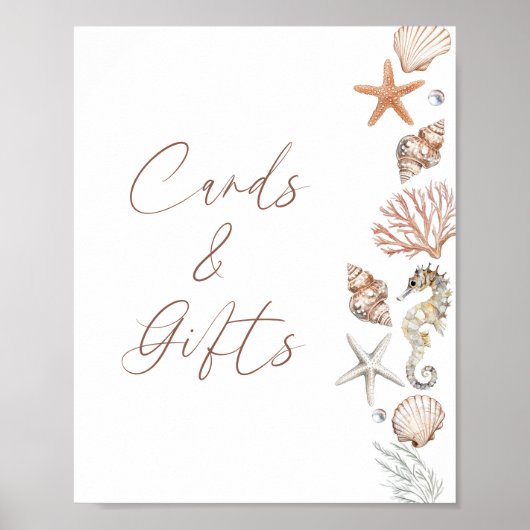 沿岸のブライダルシャワーカードとギフト ポスター (正面)