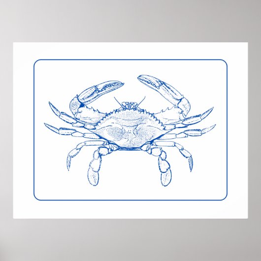 沿岸のブルーとホワイトカニ ポスター (正面)