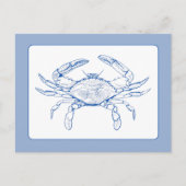 沿岸のブルーとホワイトカニ ポストカード (正面)