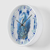 沿岸のブルーシーホースの壁時計 壁時計 (傾斜)