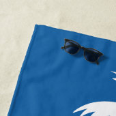 沿岸のヤシの木モノグラムファミリー名ブルーグリーン ビーチタオル (インサイチュ)