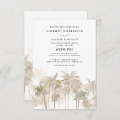 沿岸のヤシ結婚の木 招待状 (正面/裏面)