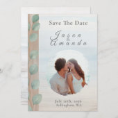 沿岸のユーカリ　セーブ・ザ・デート 招待状 (正面/裏面)