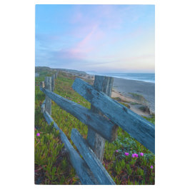 沿岸の夕日 メタルプリント