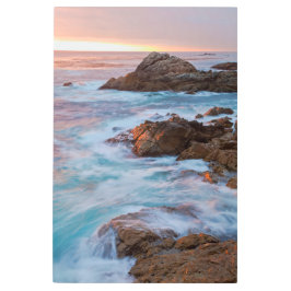 沿岸の夕日 メタルプリント