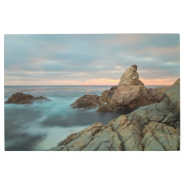 沿岸の夕日 メタルプリント