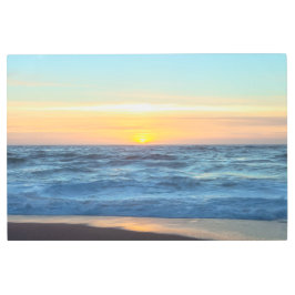 沿岸の夕日 メタルプリント