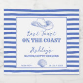 沿岸の女性のカーボーイバチェロレッテ最後のトースト スパークリングワインラベル (シングルラベル)