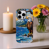 沿岸の守護者: イーグルの山の展望 iPhoneケース