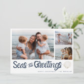 沿岸の家族写真海とグリーティングカード シーズンカード (スタンド正面)