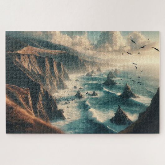 沿岸の崖 – 息をのむような景色 ジグソーパズル (横)