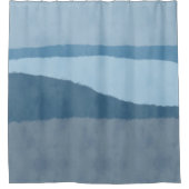 沿岸の抽象芸術シェードのブルーシャワーカーテン シャワーカーテン (正面)
