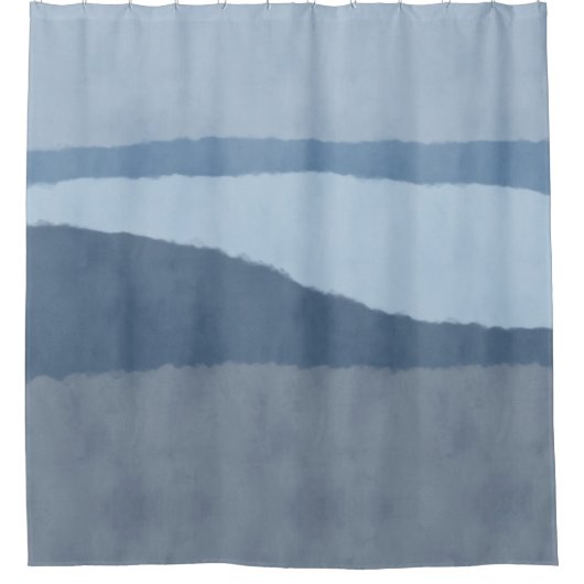 沿岸の抽象芸術シェードのブルーシャワーカーテン シャワーカーテン (正面)