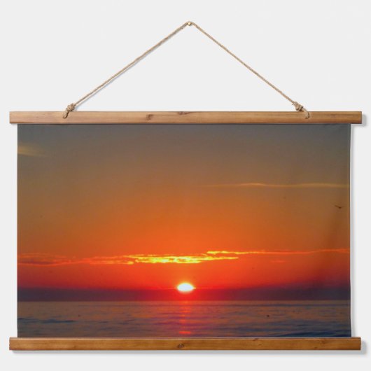 沿岸の日の出と日没 吊り下げ型タペストリー (正面)