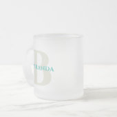 沿岸の海とグリーティングサンゴ フロストグラスマグカップ (正面左)