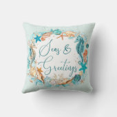 沿岸の海とグリーティングシーホースのシェル クッション (裏面)