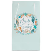 沿岸の海とグリーティングシーホースのシェル スモールペーパーバッグ (正面)