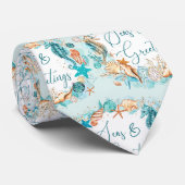 沿岸の海とグリーティングシーホースのシェル ネクタイ (ロール)
