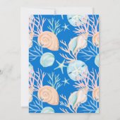 沿岸の海とグリーティングブルー海フォトフレーム シーズンカード (裏面)