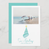 沿岸の海と挨拶のシェル シーズンカード (正面/裏面)