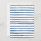 沿岸の海と挨拶フォトアクアブルーストライプの シーズンカード (裏面)