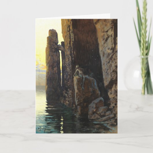 沿岸の海の人魚の女の子裸と潜む欲望 カード (正面)