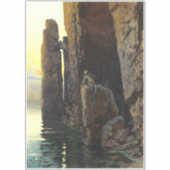 沿岸の海の人魚の女の子裸と潜む欲望 シール (正面)