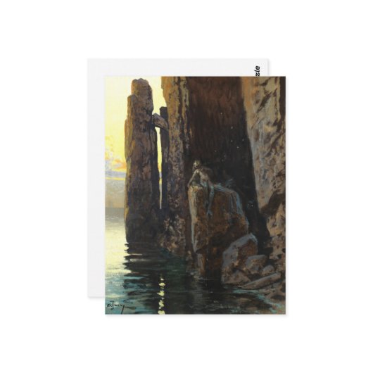 沿岸の海の人魚の女の子裸と潜む欲望 ポストカード (正面/裏面インサイチュ)