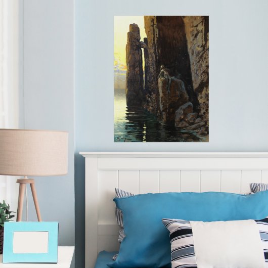 沿岸の海の人魚の女の子裸と潜む欲望 箔ポスター (インサイチュ (寝室))