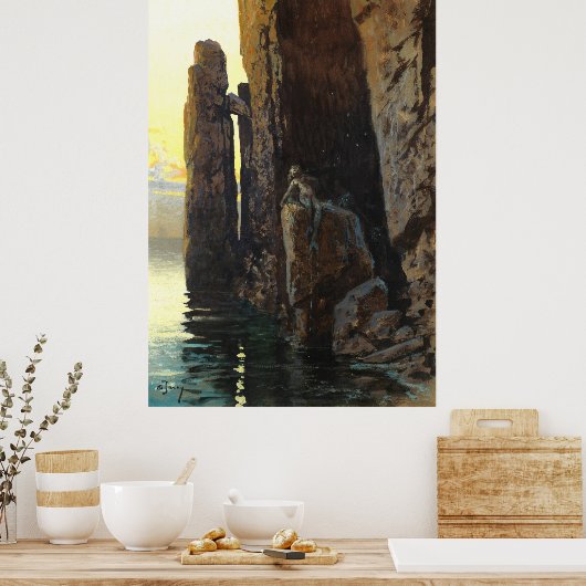 沿岸の海の人魚娘 裸と潜む欲望 ポスター (キッチン)