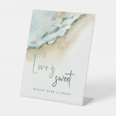 沿岸の海の波サンドビーチ結婚式愛は甘い 台座サイン (正面)