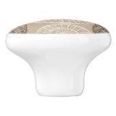 沿岸の海洋生物ヒトデとベージュの貝殻 セラミックノブ (側面)